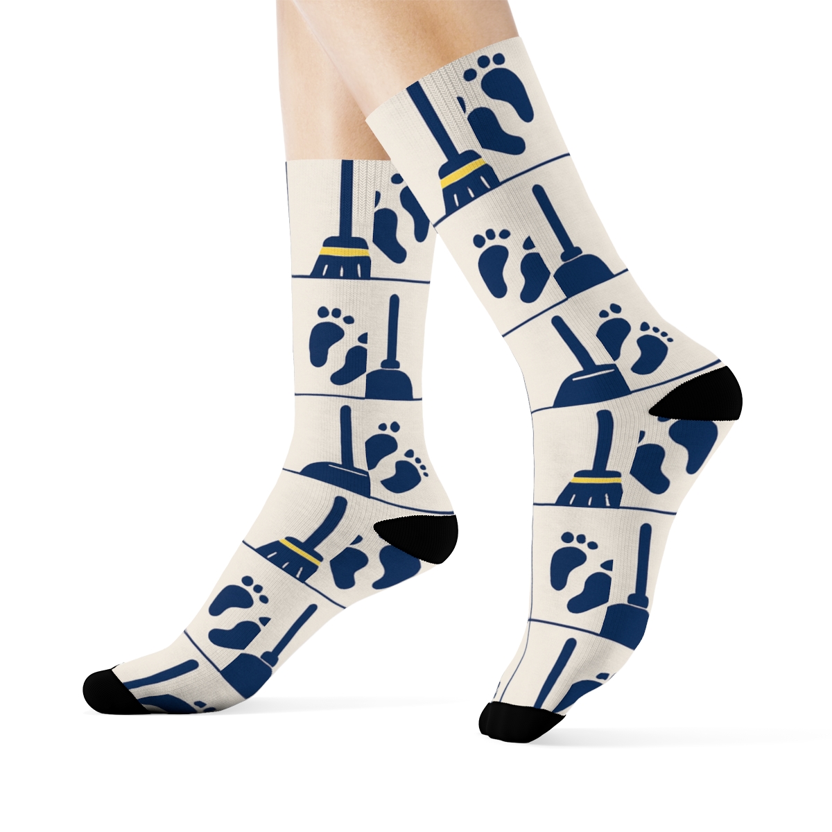 Tile Rhythm Custodian Pattern premium sports crew socks
