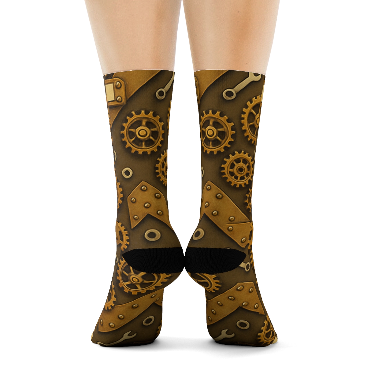 Mechanical Engineer Gear Chevron Collage personalized crew socks