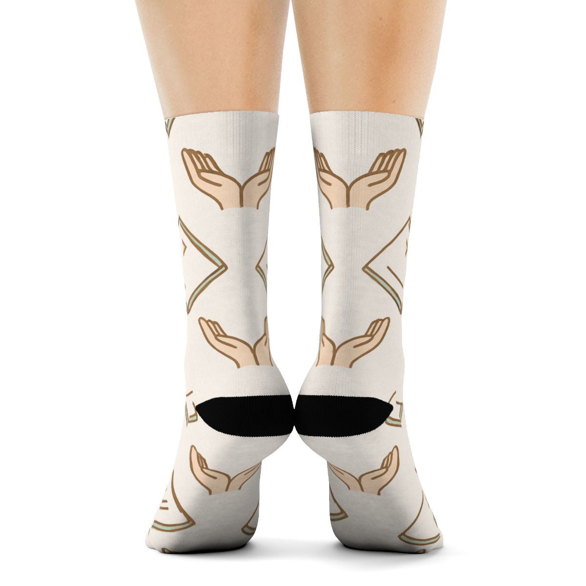 Notebook Lattice With Counselor Hands Motif unique graphic crew socks