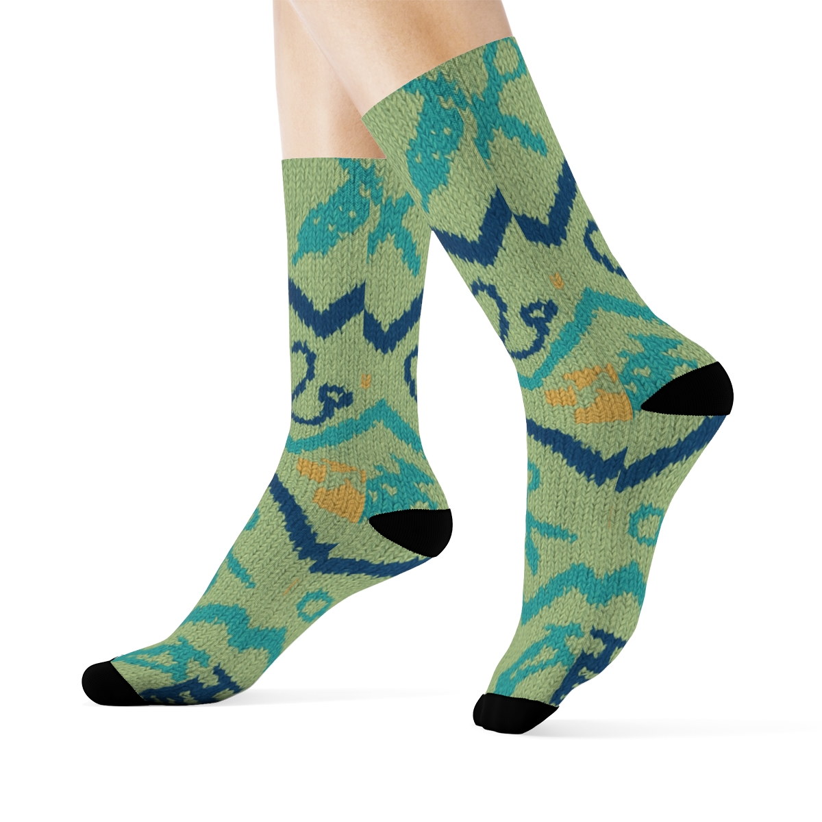 Veterinary Technician Tool Chevron On Soft Green Field stylish athletic crew socks
