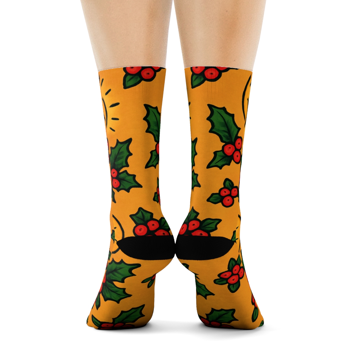 Wreath Repeat With Advent Wreath Accent trendy patterned crew socks