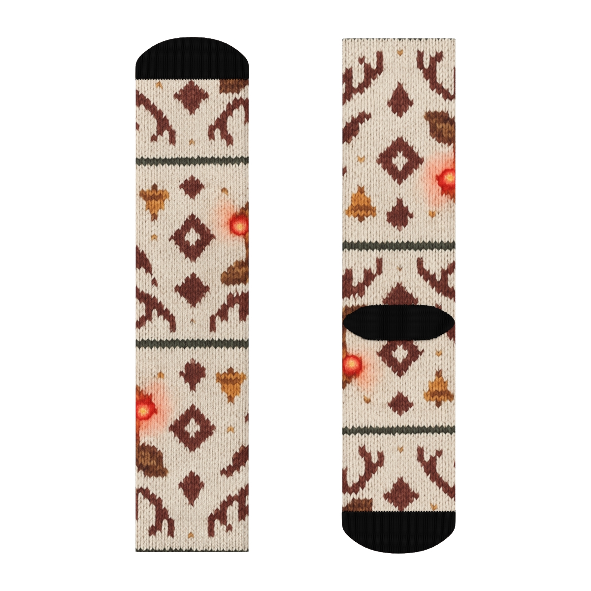 Nordic Band Rudolph Knit Illusion stylish athletic crew socks