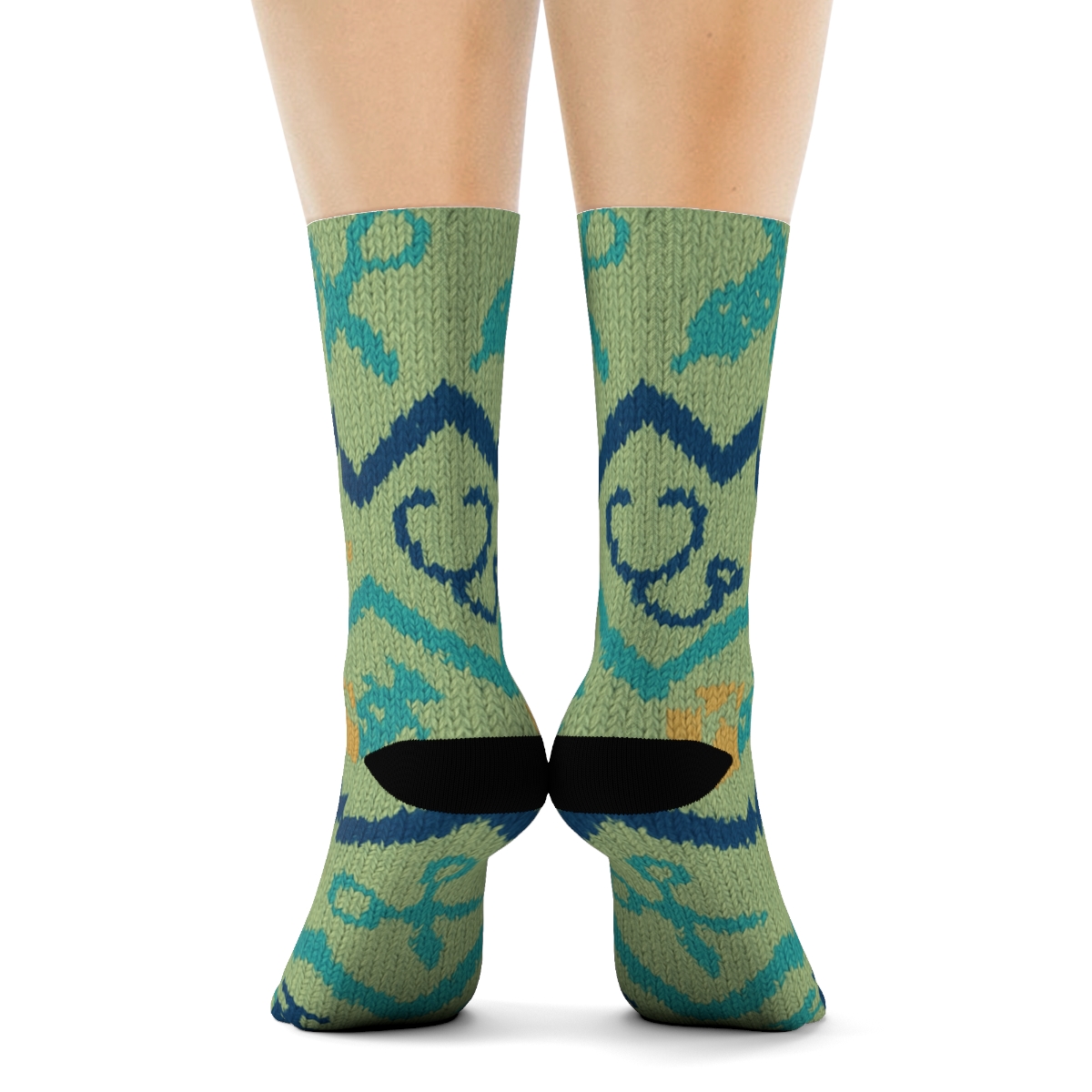 Veterinary Technician Tool Chevron On Soft Green Field stylish athletic crew socks