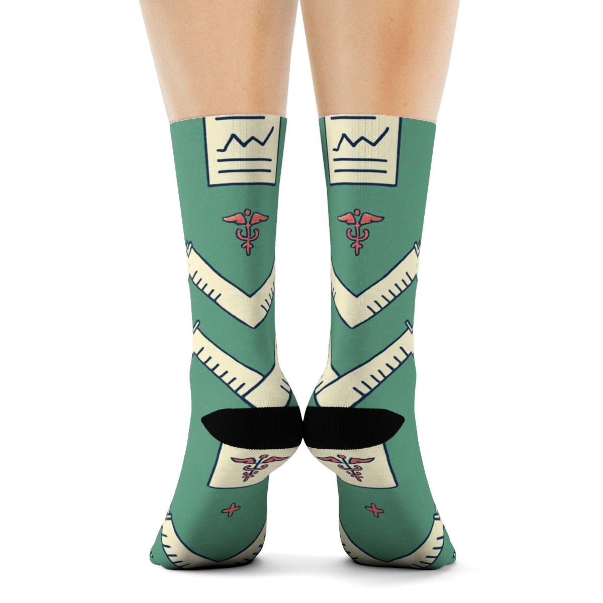 Chevron Syringes With Doctor Chart Rhythm premium sports crew socks