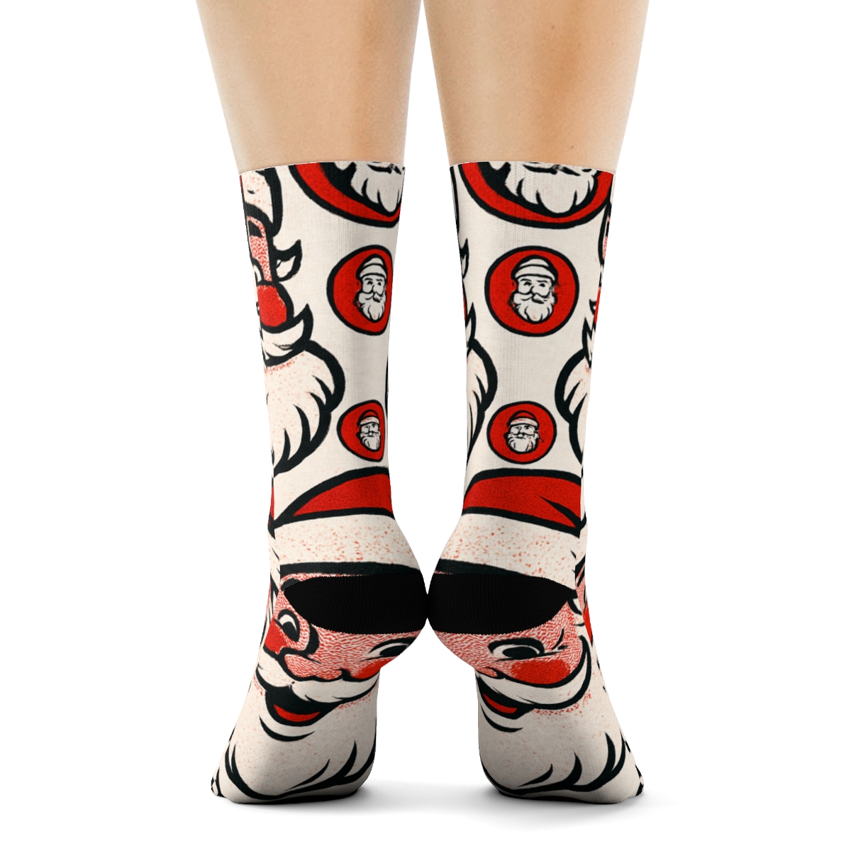 Santa Face Repeat premium sports crew socks