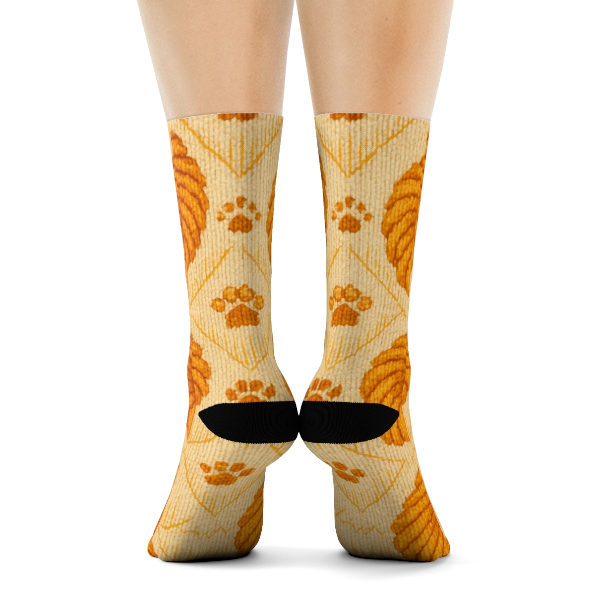 Knitted Mirage Lion Mane Lattice custom crew socks