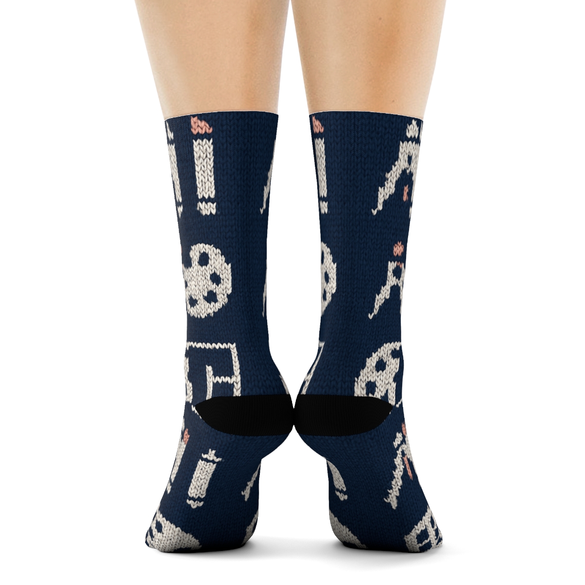 Knitted Grid Texture With Graphic Designer Tools trendy patterned crew socks