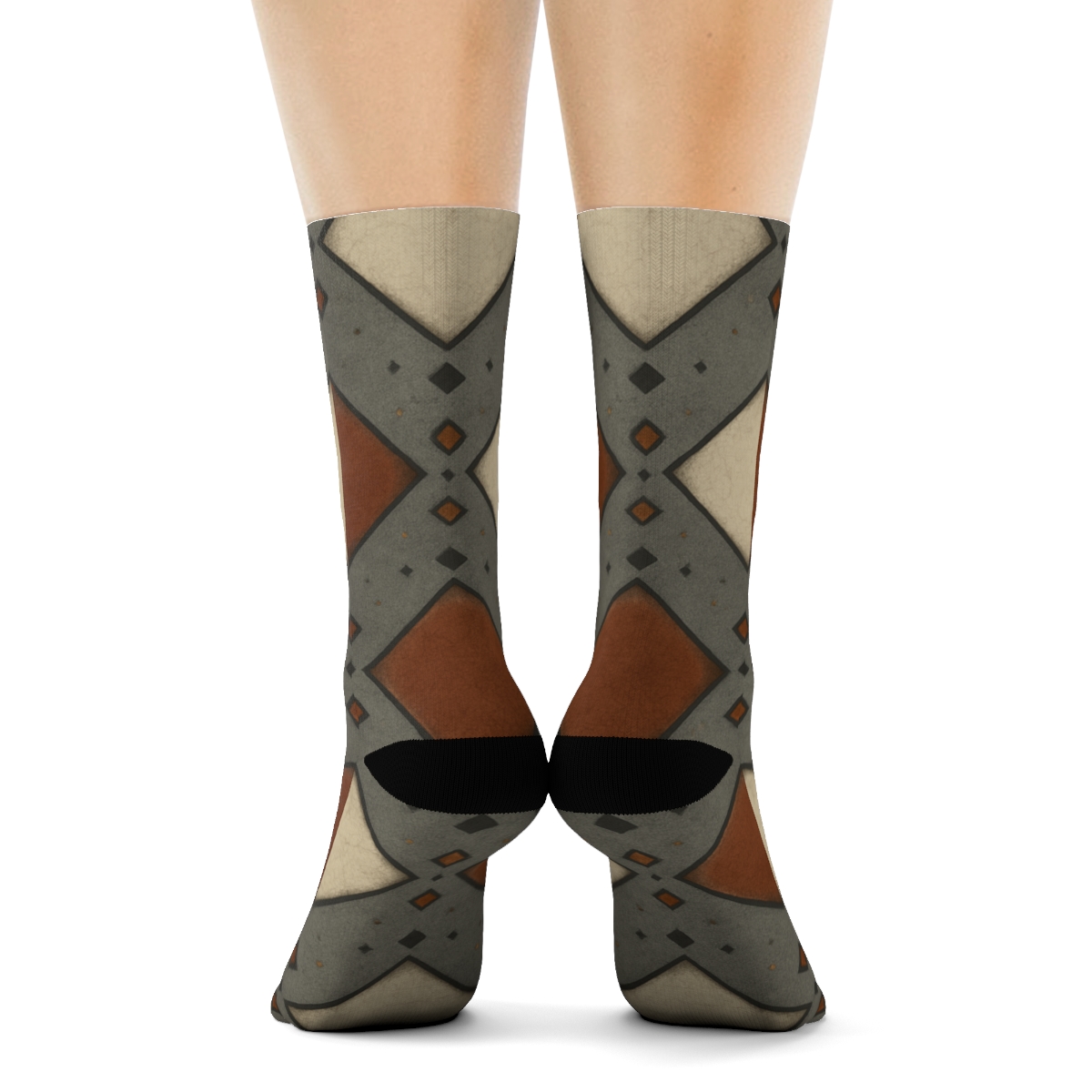 Hearth Tile Lattice With Heart Glow personalized crew socks