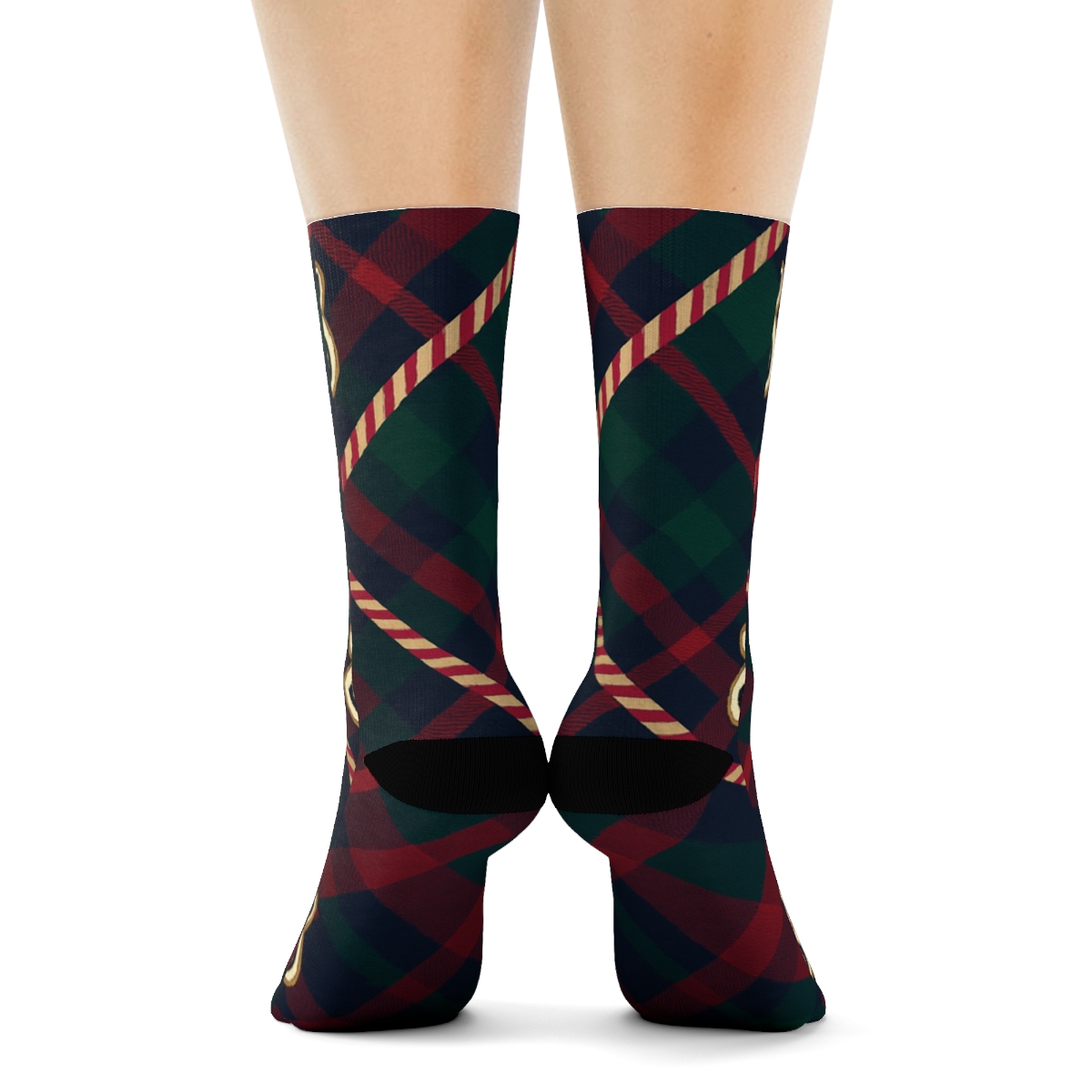 Plaid Tiger Candy Stripe custom crew socks