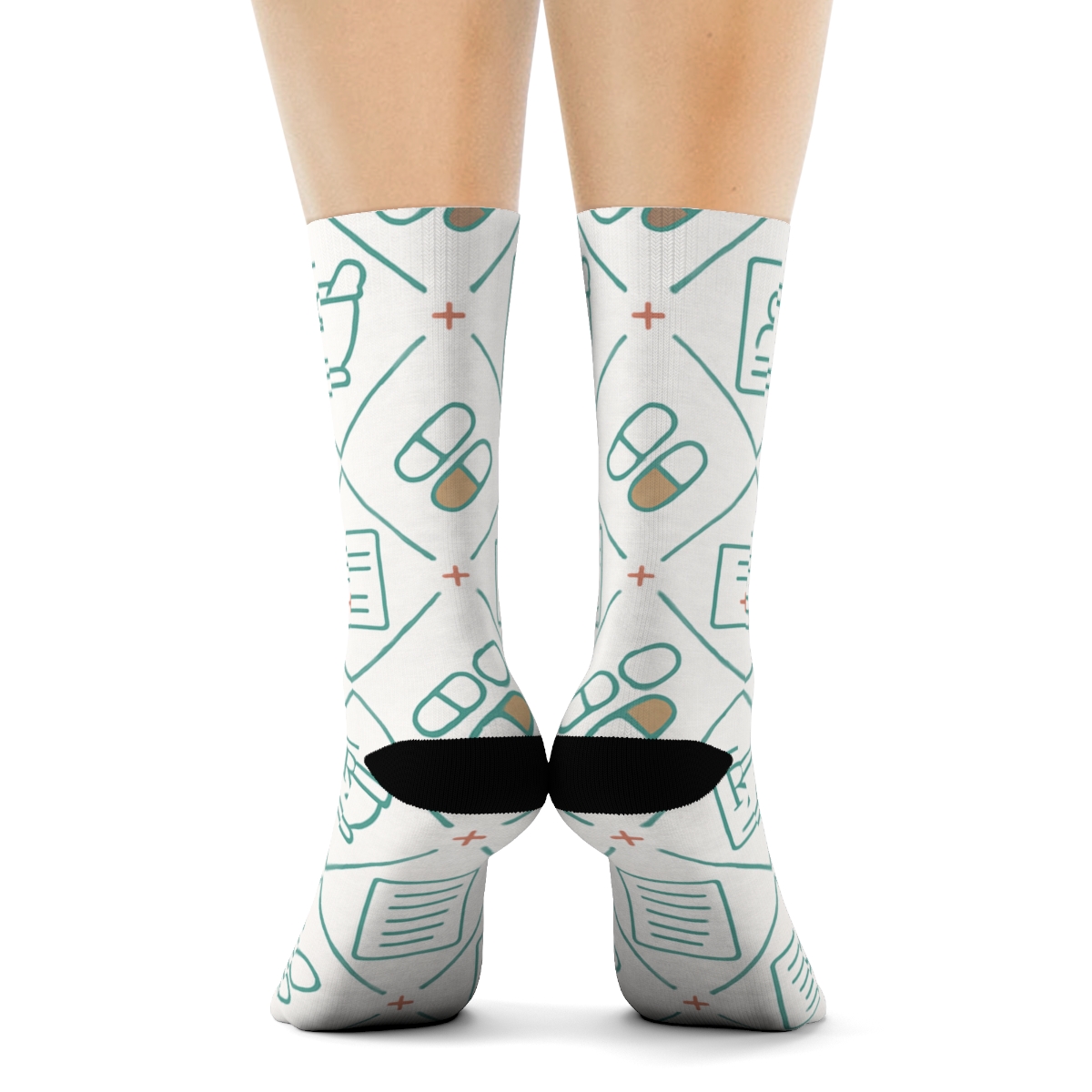 Pharmacist Tool Lattice In Mint And Ivory unique graphic crew socks