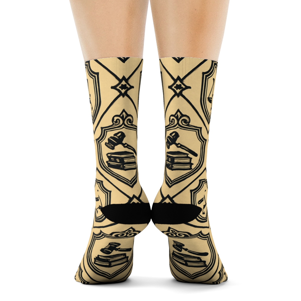 Judge Courtroom Crest Lattice comfortable cotton crew socks