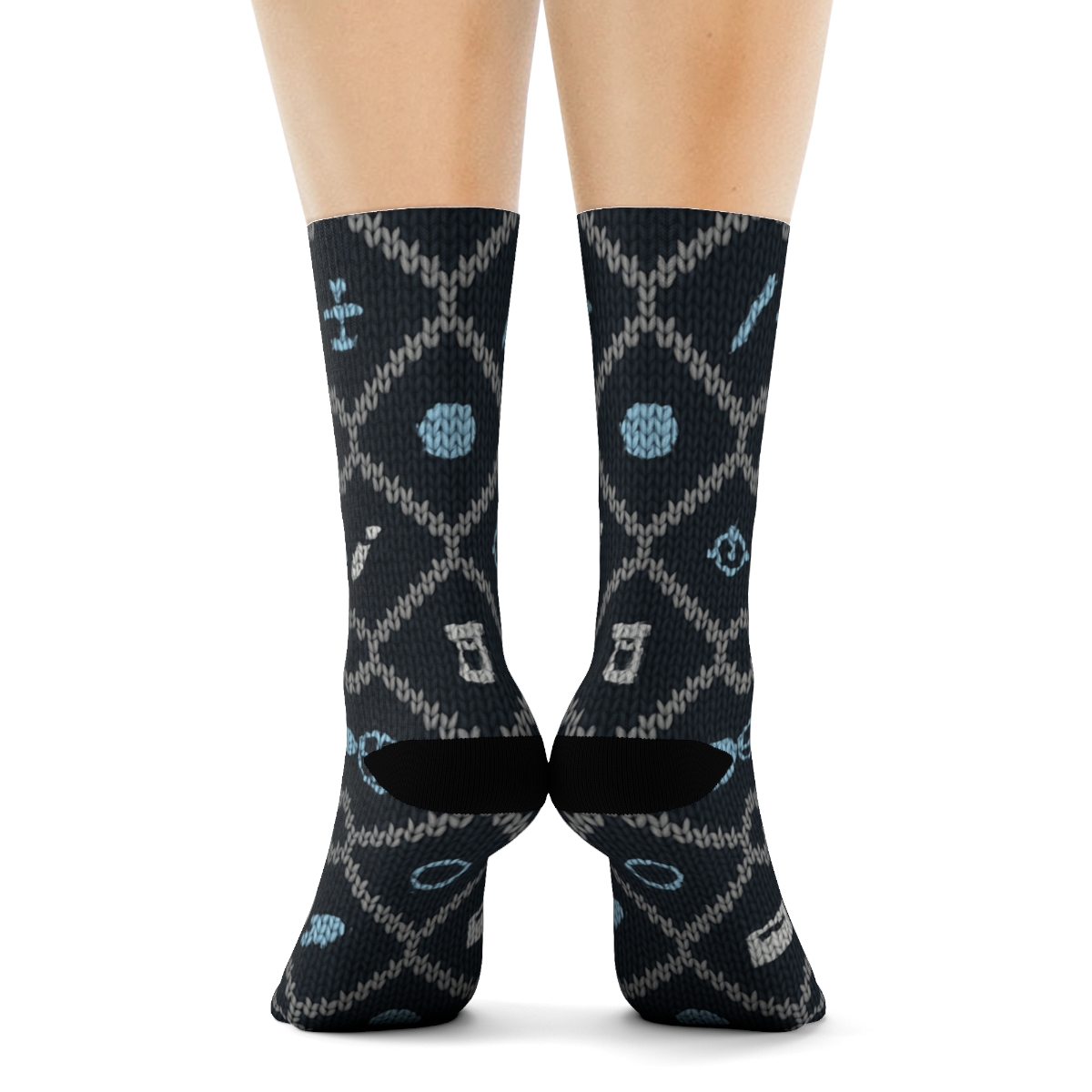 Microscopic Fiber Lattice Forensic Scientist trendy patterned crew socks