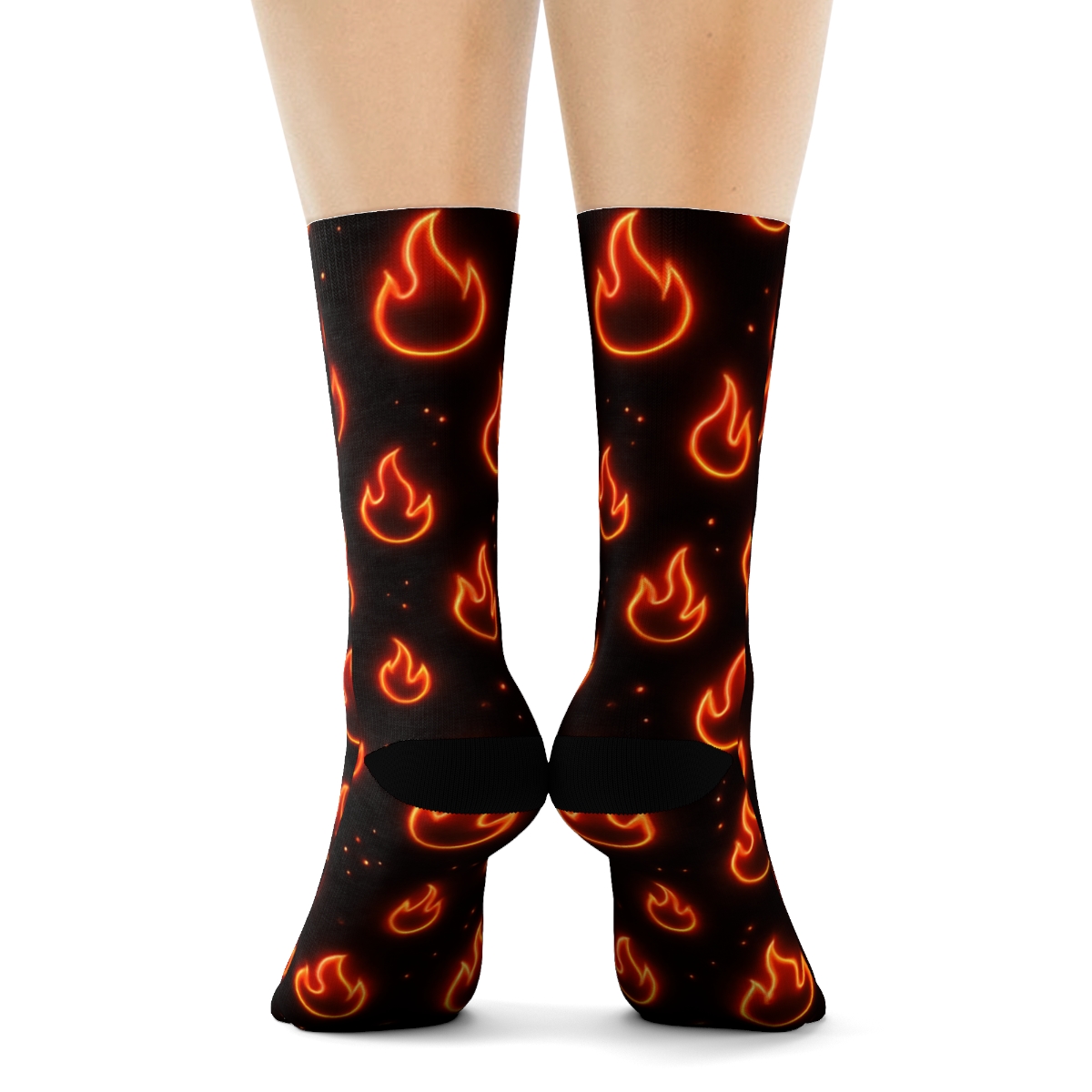 Neon Flame Scatter custom crew socks