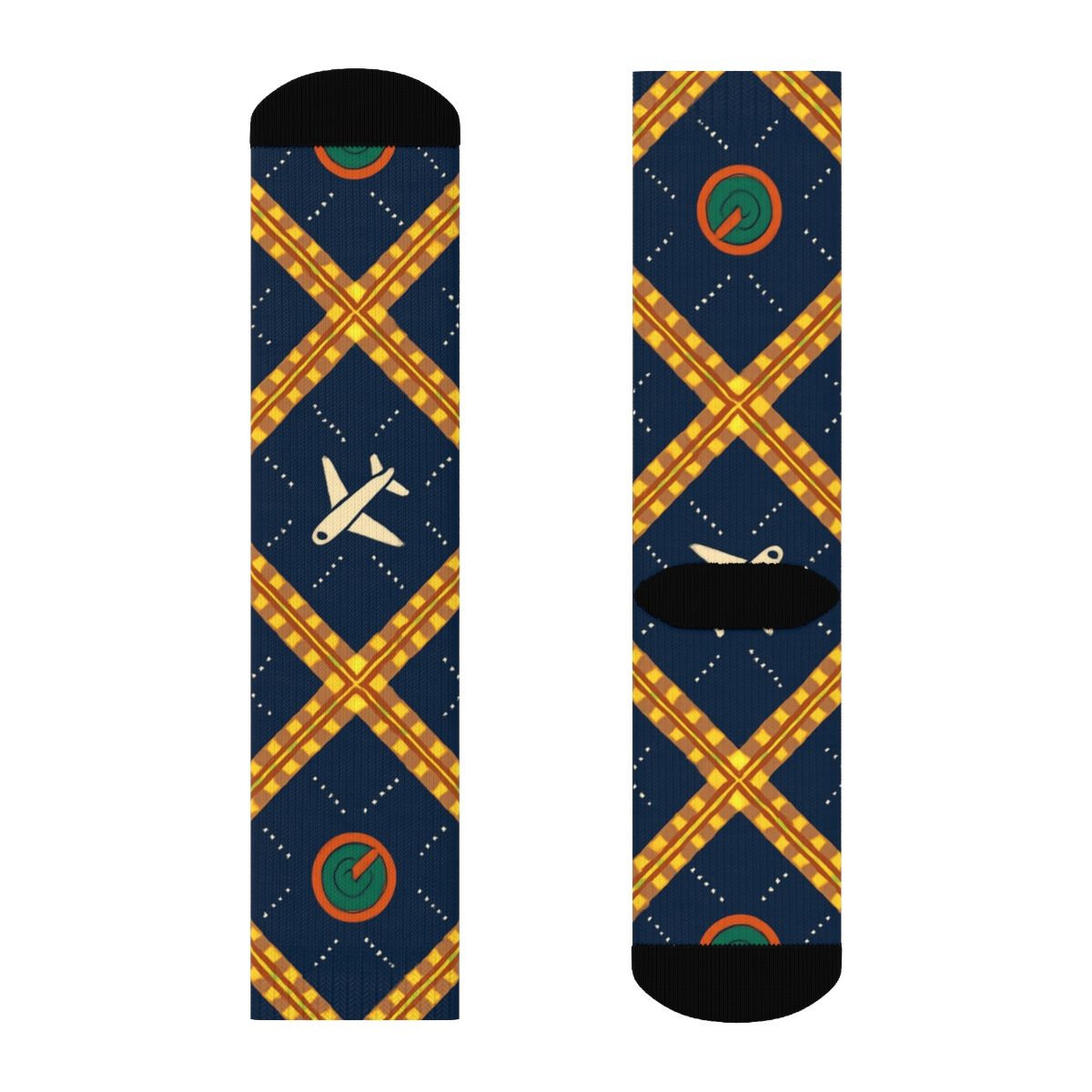 Night Runway Lattice For Air Traffic Controller designer printed crew socks