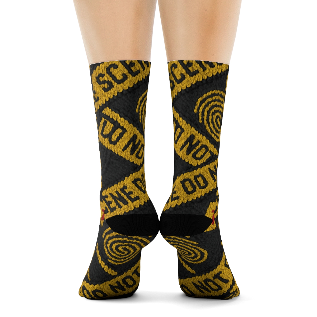Knit Illusion Evidence Tape For Crime Scene Investigator personalized crew socks