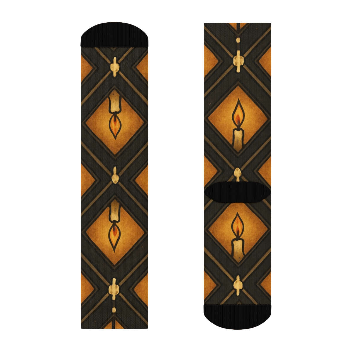 Lantern Lattice With Candle Glow premium sports crew socks