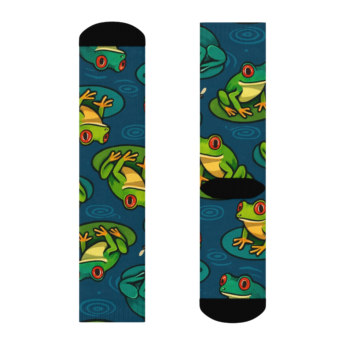 Lily Pad Lattice With Frog Charms custom crew socks