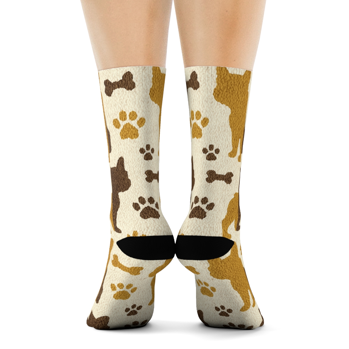 Brindle Bulldog Quilt Tile Orbit Pattern unique graphic crew socks