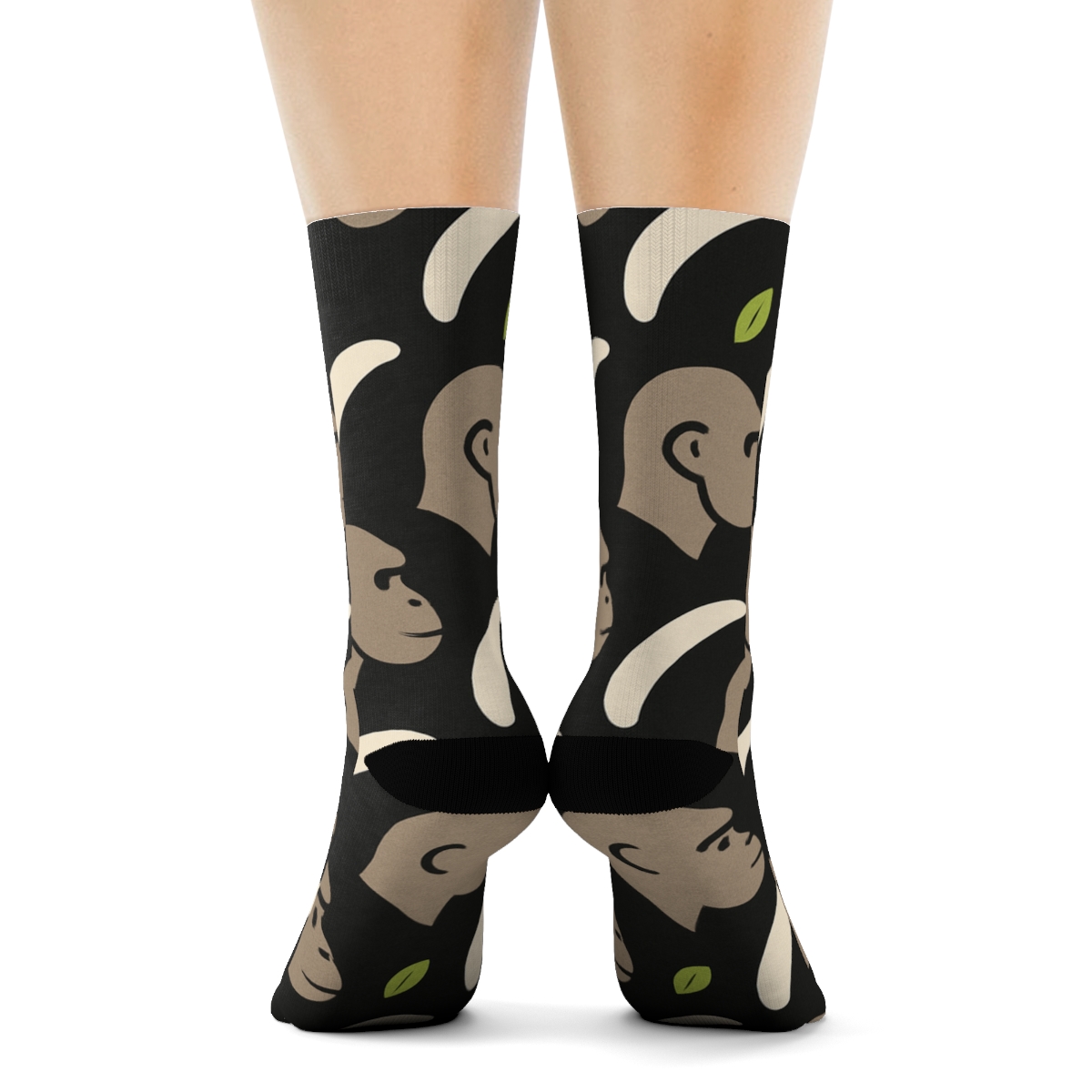 Banana Ring Orbit With Jungle Ape Rhythm unique graphic crew socks