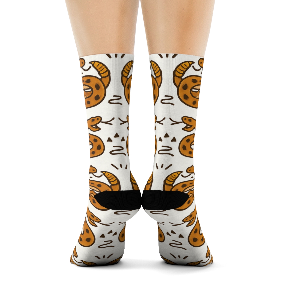 Desert Bands With Rattlesnake Snake Motifs soft everyday crew socks