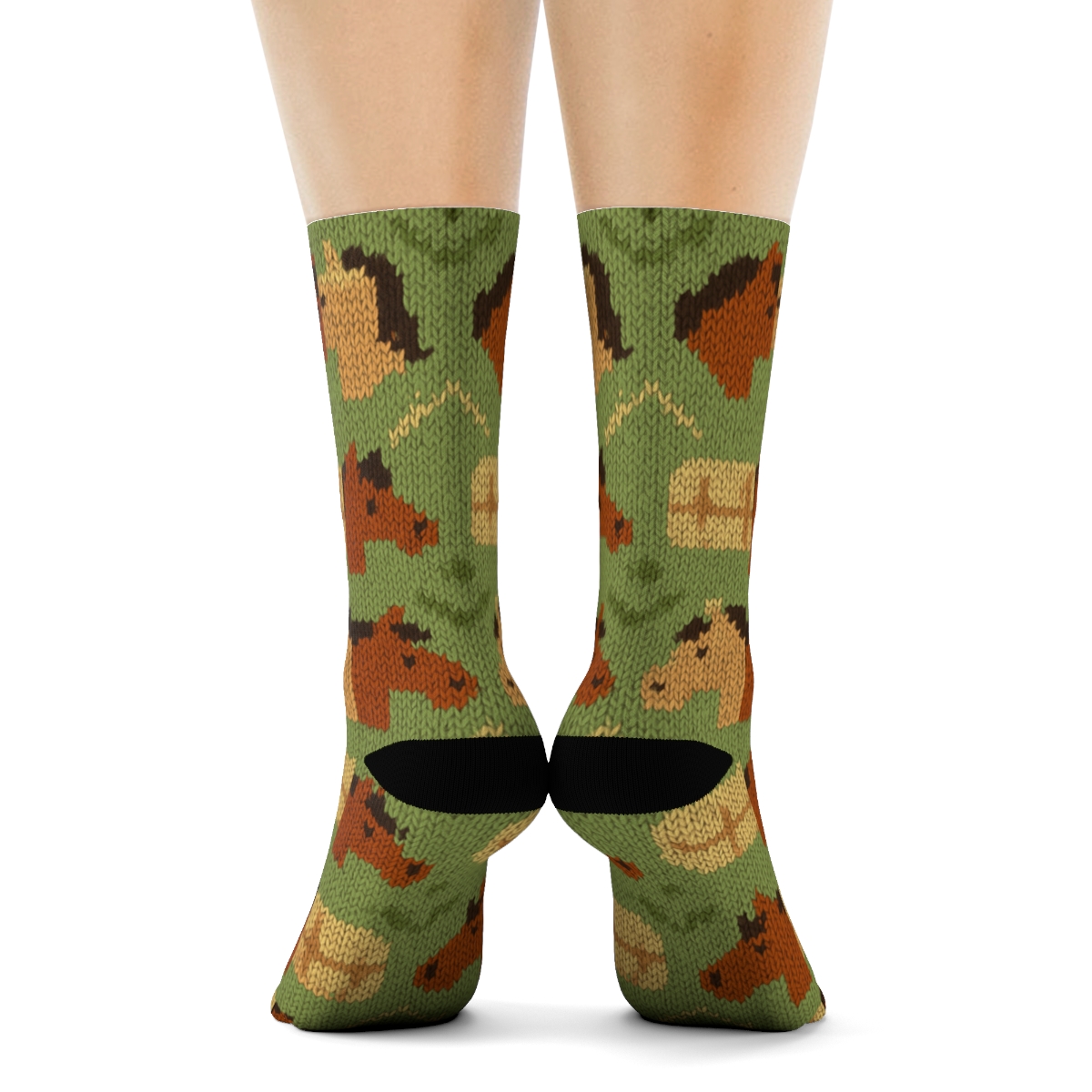 Horse Crown Pasture Lattice custom crew socks