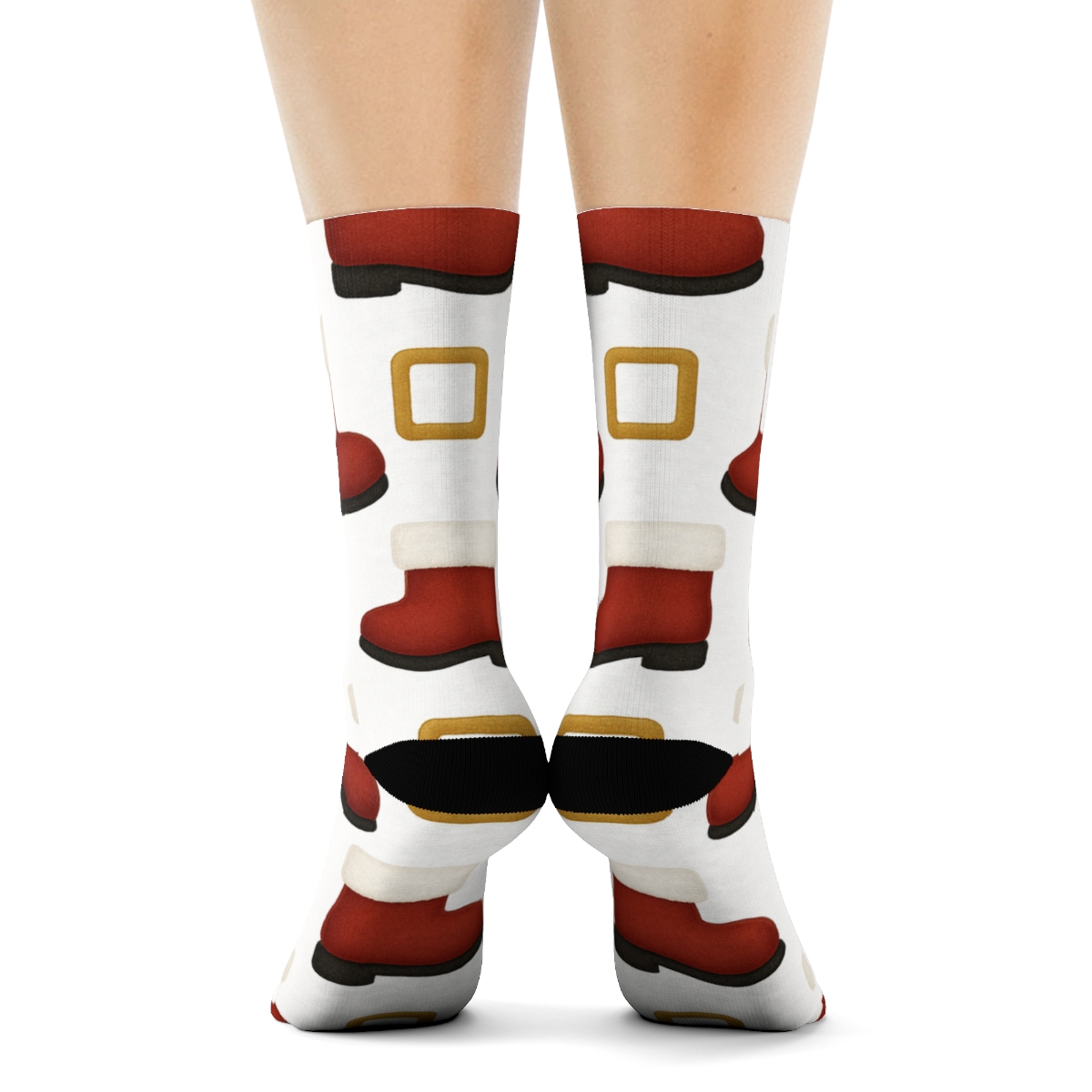 Boot And Buckle Santa Pattern custom crew socks