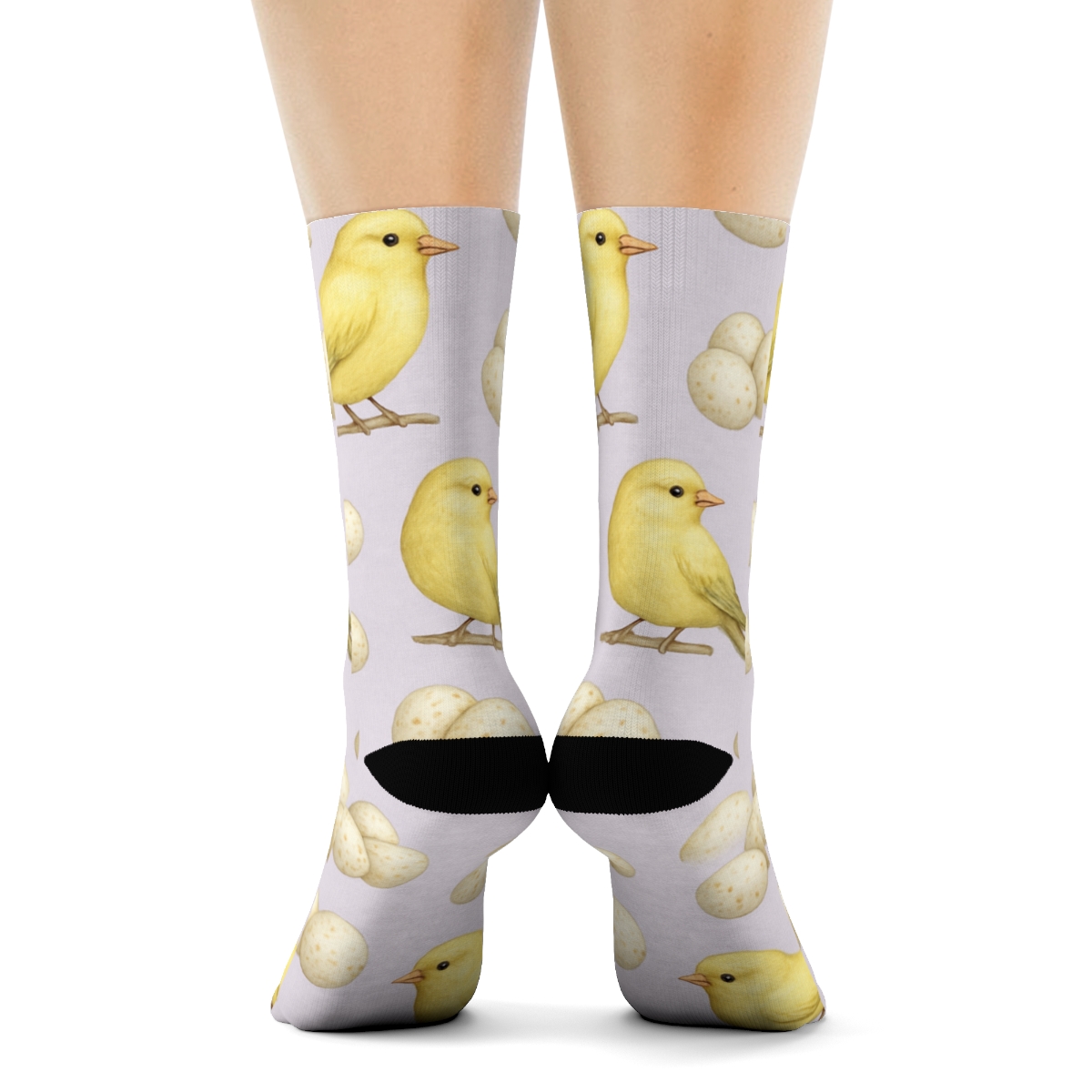 Canary Egg Dot Matrix On Pale Lavender Background stylish athletic crew socks