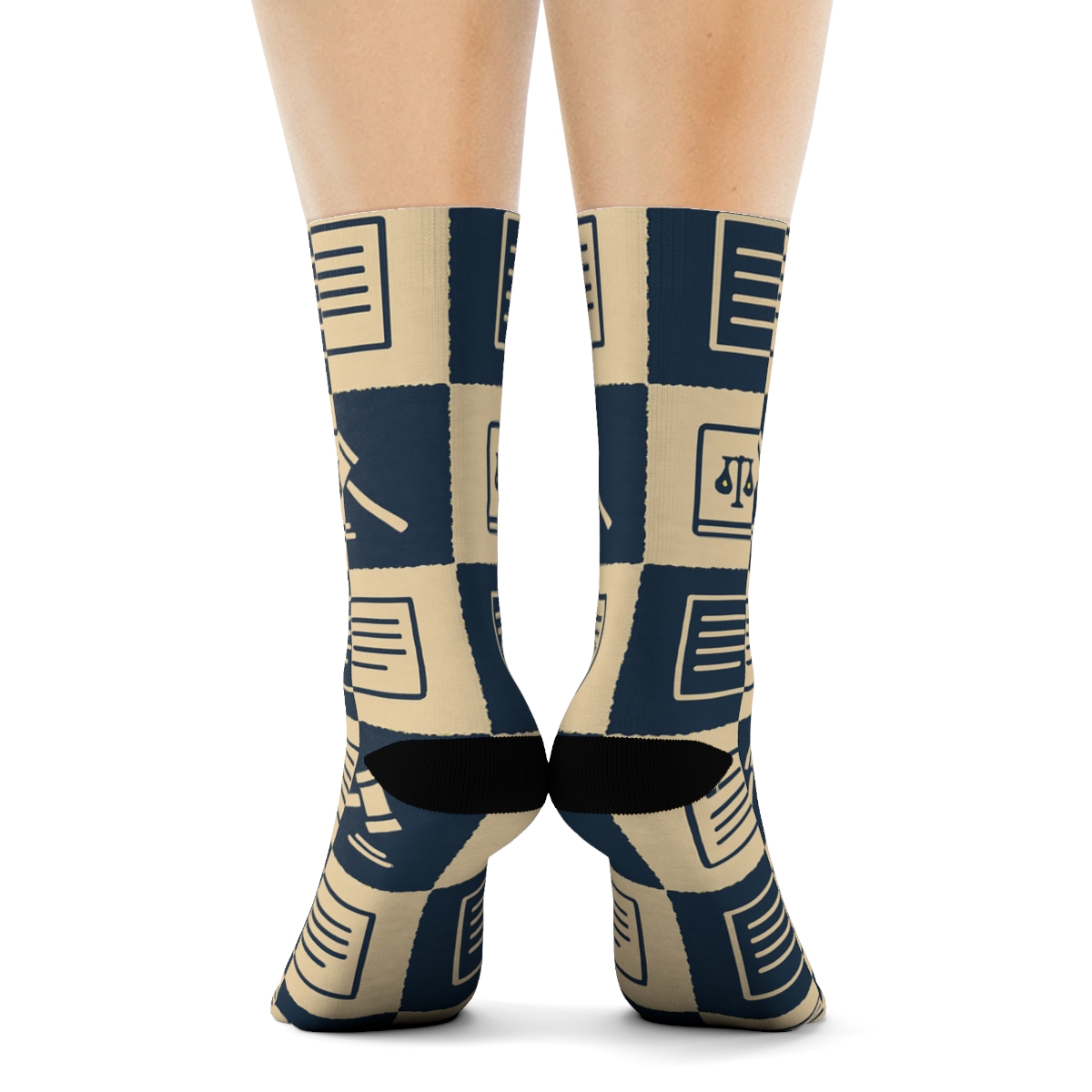 Courtroom Ledger Tiles For Lawyer Life unique graphic crew socks