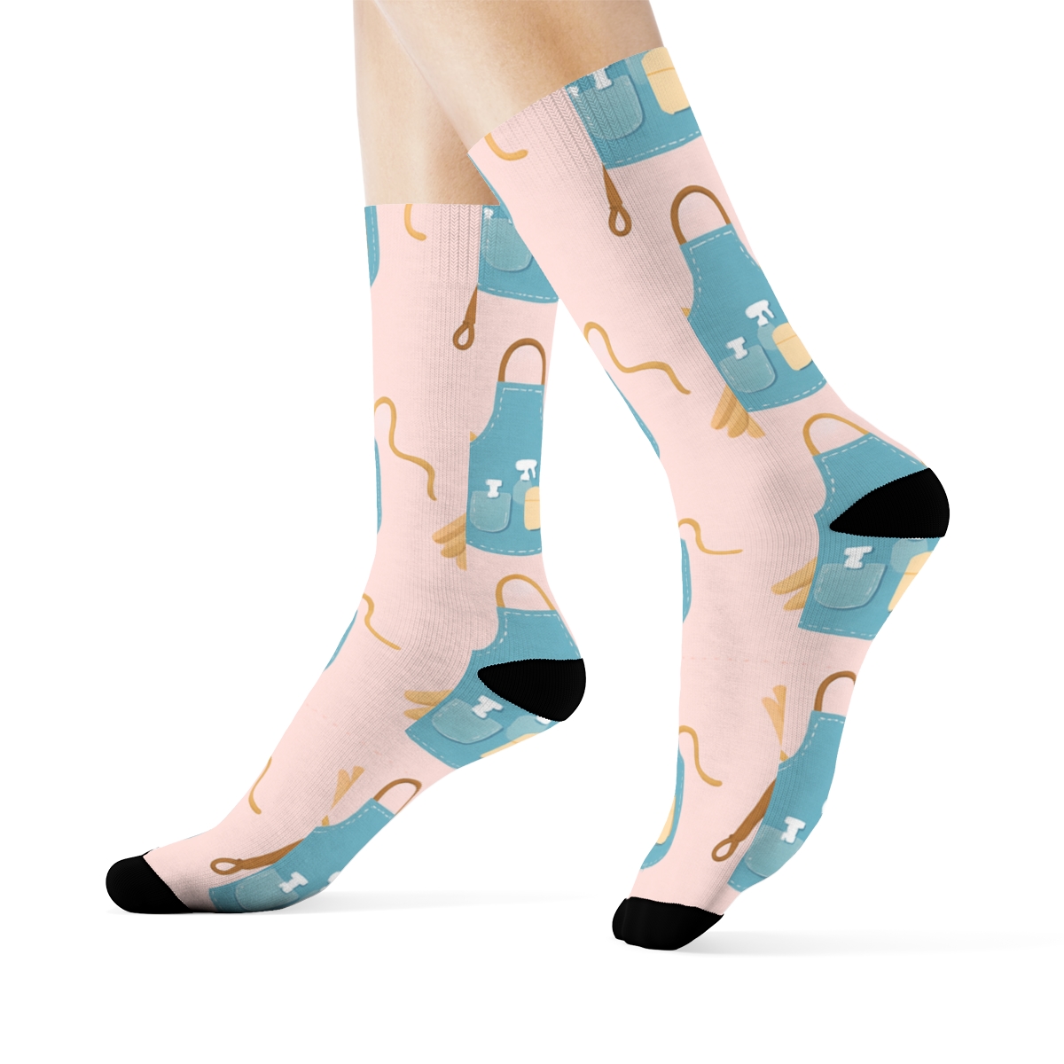 Apron Parade Pattern Housekeeper comfortable cotton crew socks