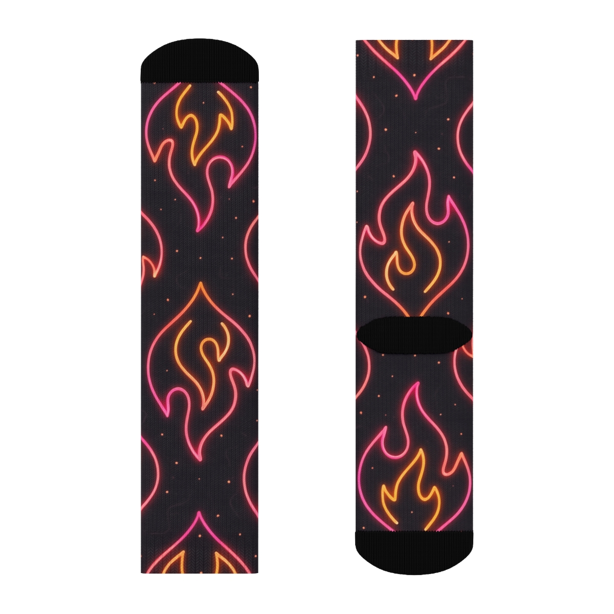 Neon Flame Signage Diamond Repeat comfortable cotton crew socks