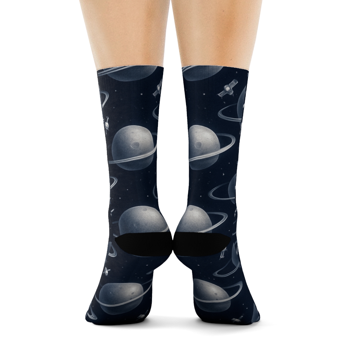 Midnight Orbital Mosaic soft everyday crew socks