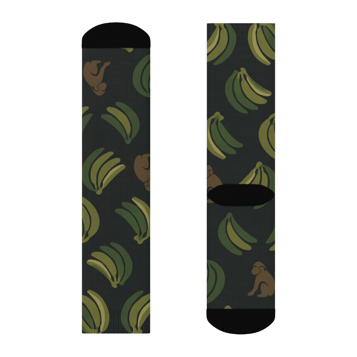 Banana Lattice With Hidden Ape Silhouettes premium sports crew socks