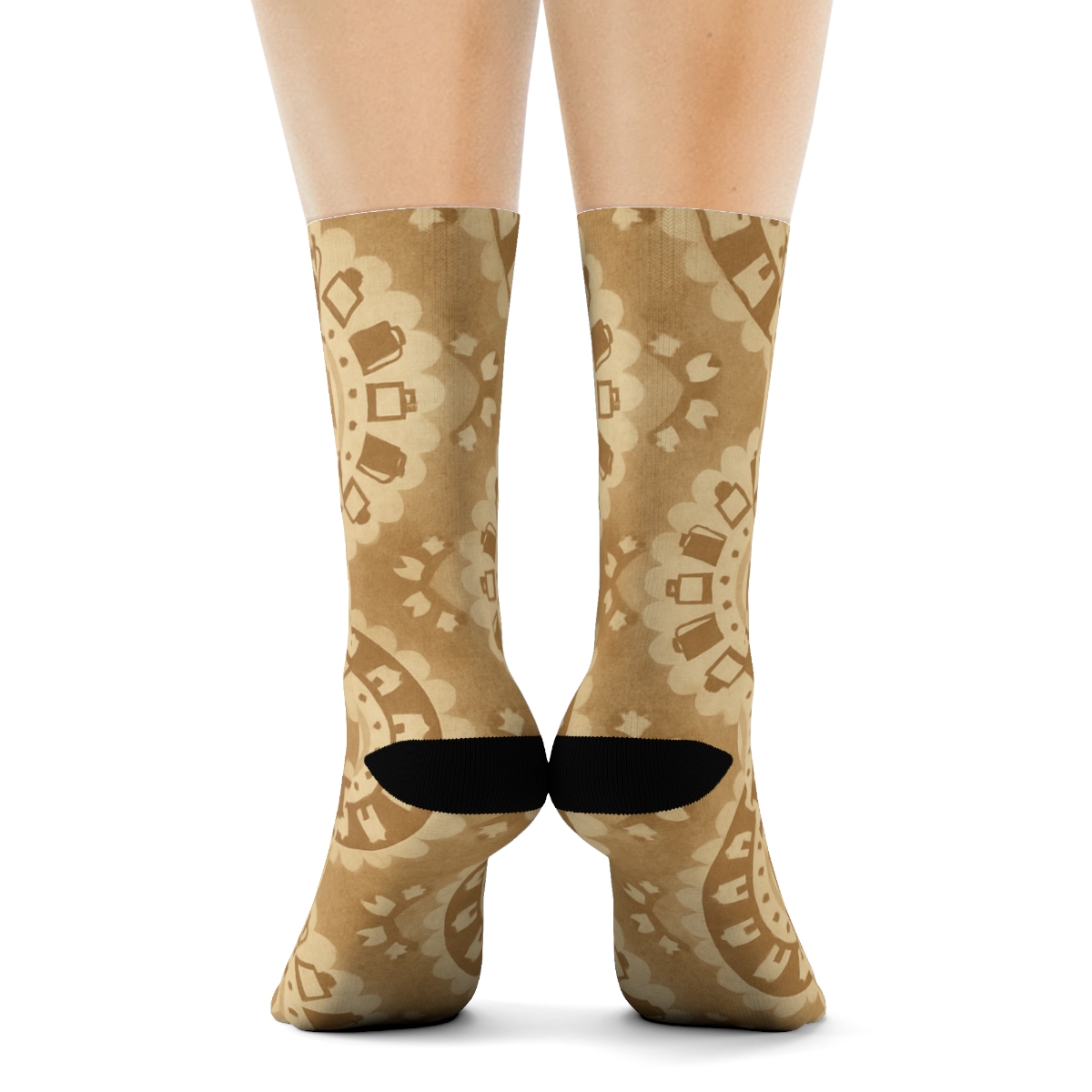 Retro Dairy Label Medallion stylish athletic crew socks