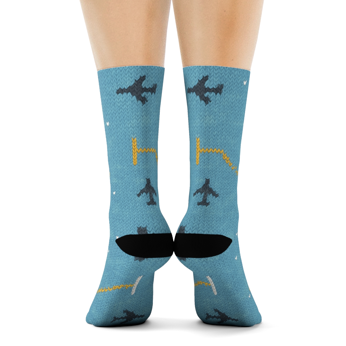 Knitted Pattern Illusion Taxiway Grid For Air Traffic Controller custom crew socksKnitted Pattern Illusion Taxiway Grid for Air traffic controller Crew Socks - Image 4