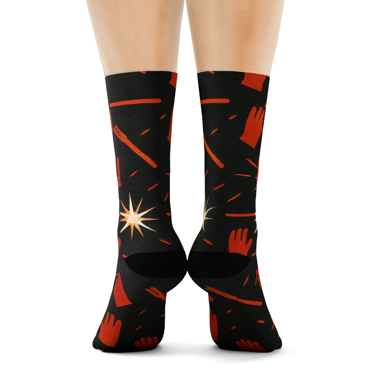 Checkerband Sparks, Welder Edition custom crew socks