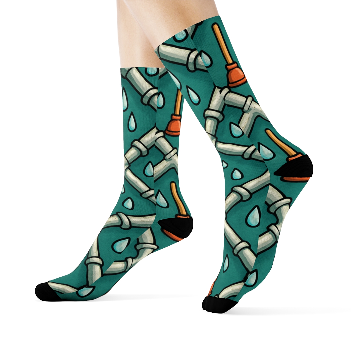Pipe Lattice Party, Plumber Edition unique graphic crew socks