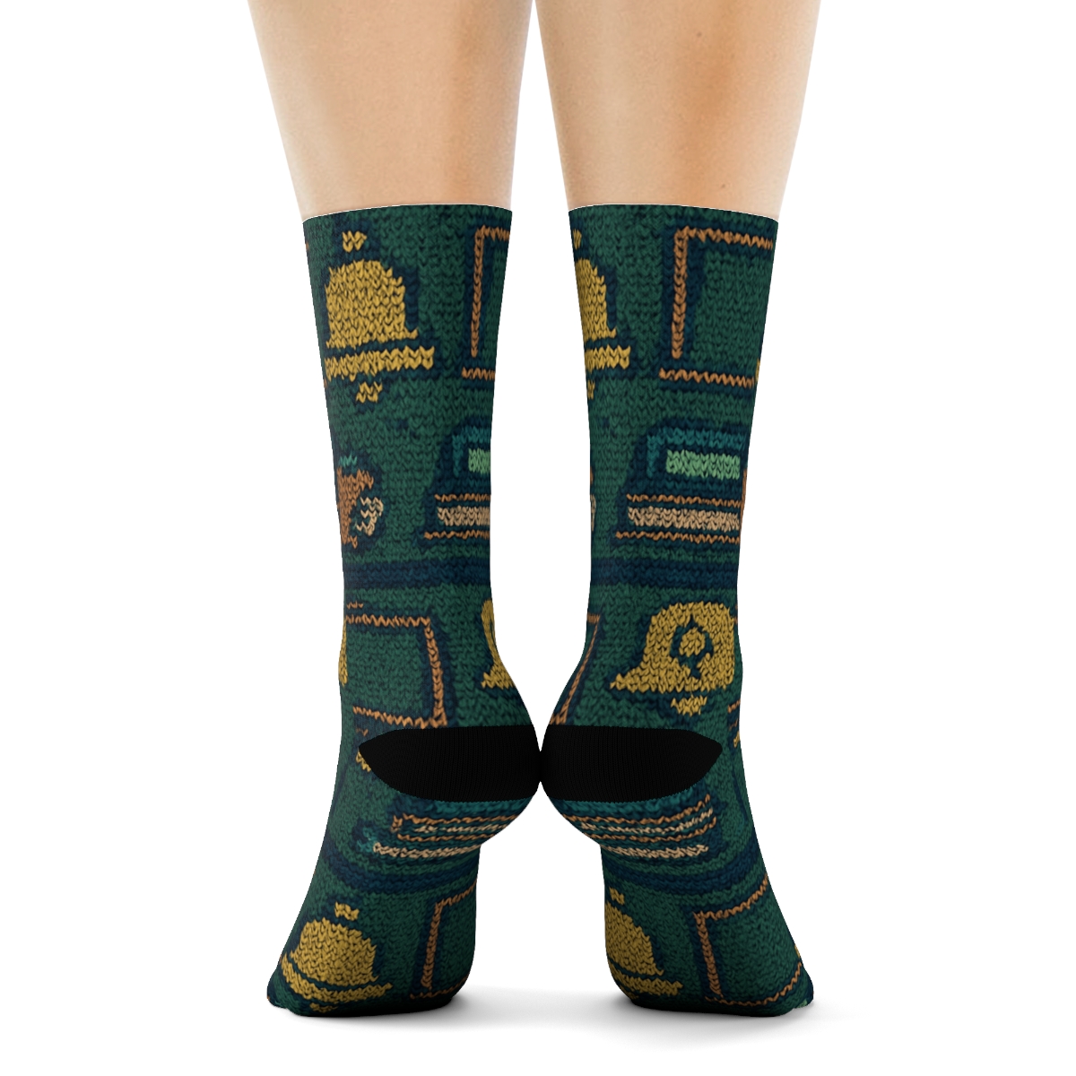 Knitted Pattern Illusion School Principal Hall Monitor Stripes premium sports crew socks