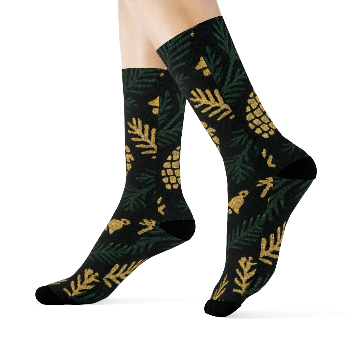 Gilded Pine Chevron personalized crew socks
