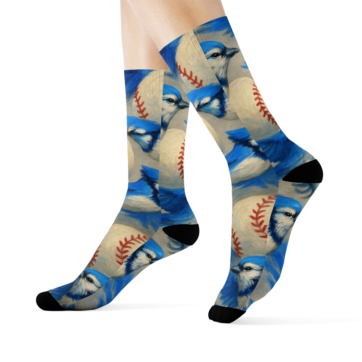 Flying Jay Wrap Around Pattern unique graphic crew socksFlying Jay Wrap Around Pattern Crew Socks - Image 3