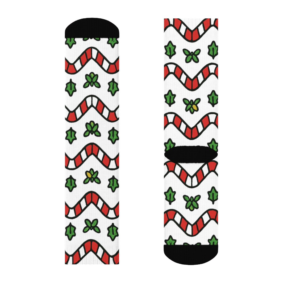 Candy Cane Chevron Holiday Flow premium sports crew socks
