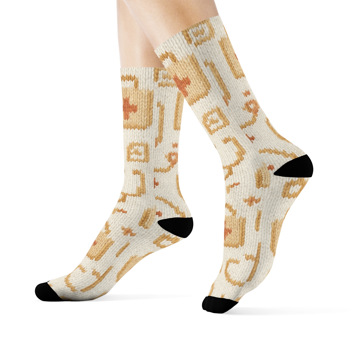 Knitted Lattice Stethoscopes Doctor custom crew socks