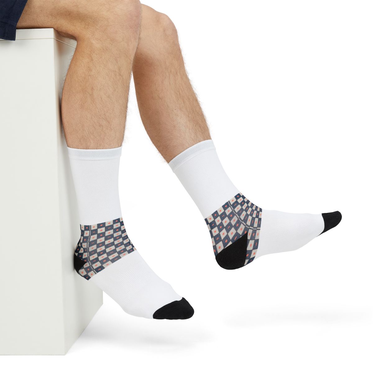 Micro Stellar Grid stylish athletic crew socks