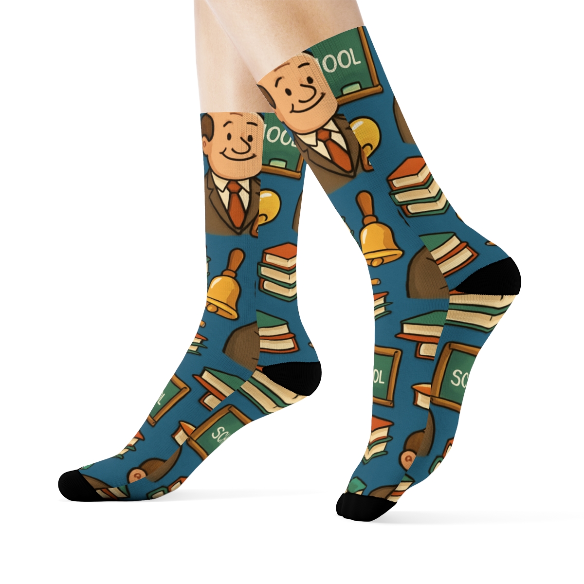 Hall Monitor Rhythm School Principal Pattern premium sports crew socks