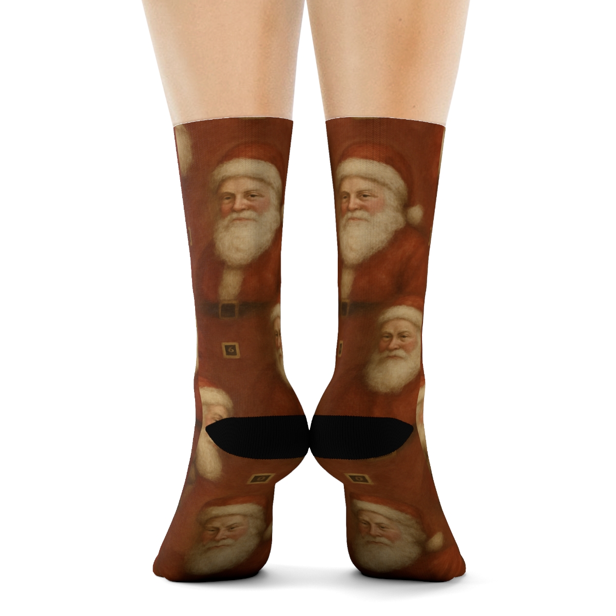 Cozy Painted Santa With Sack Pattern personalized crew socks