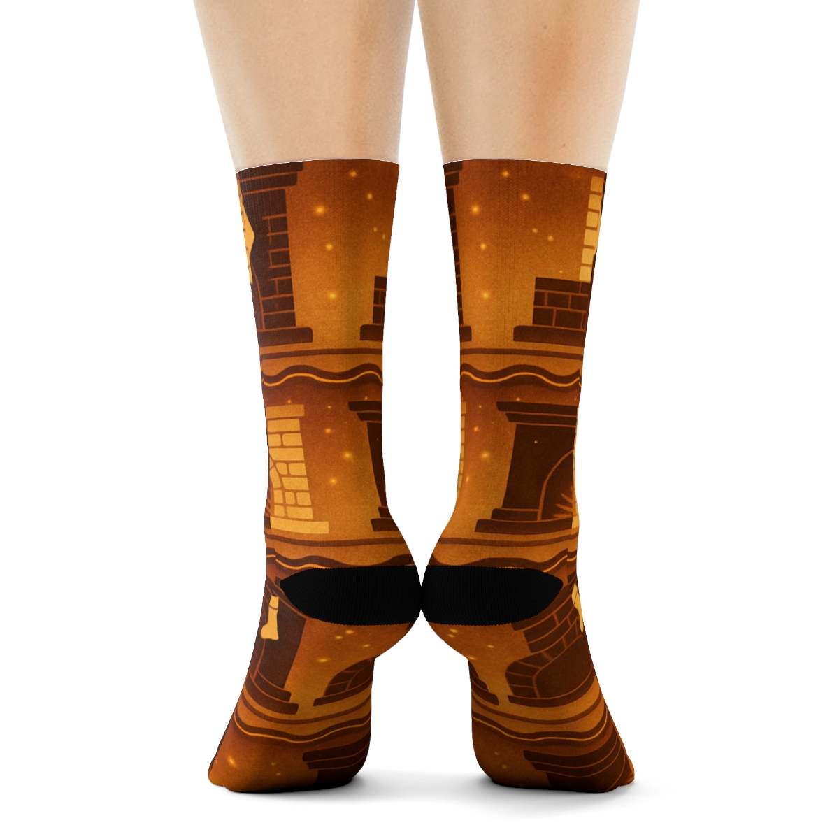 Mantel Landscape Wrap With Fireplace Glow stylish athletic crew socks