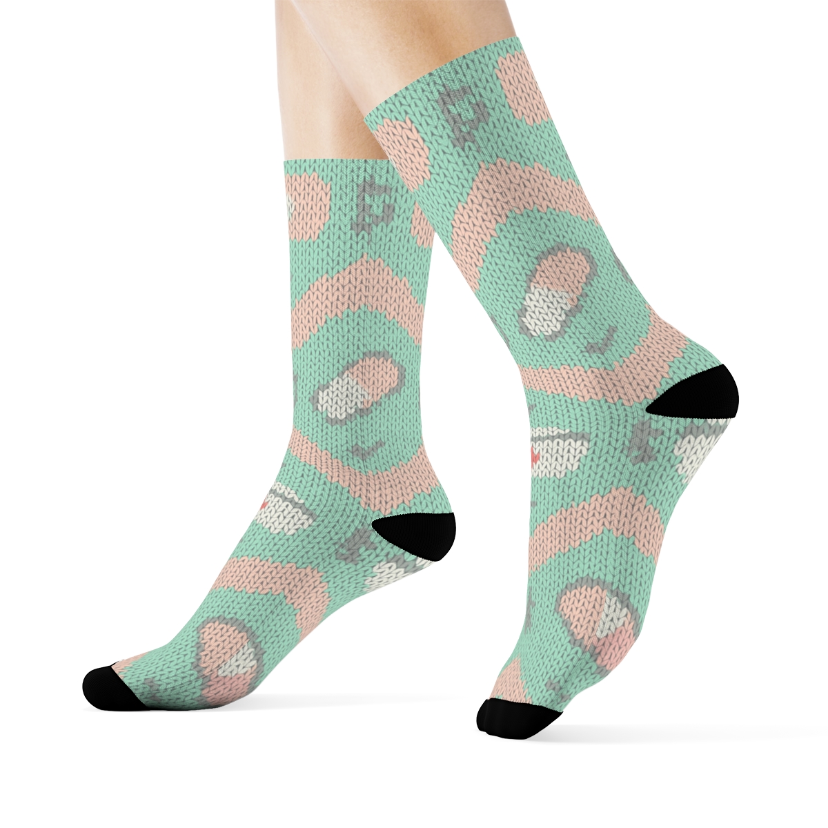 Nurse Cap Chevron On Mint Green Background personalized crew socks