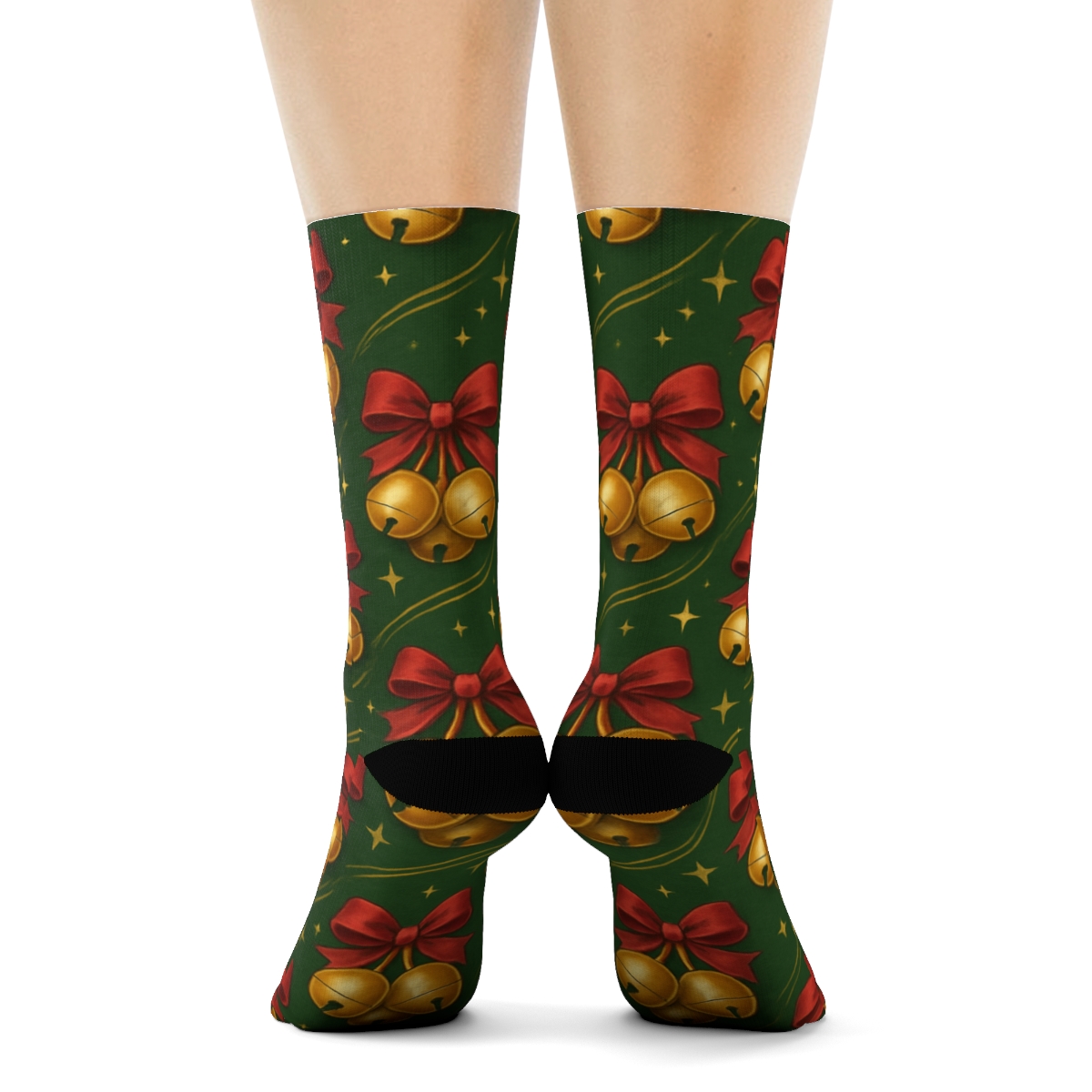 Santa Sleigh Bells Christmas Edition comfortable cotton crew socks