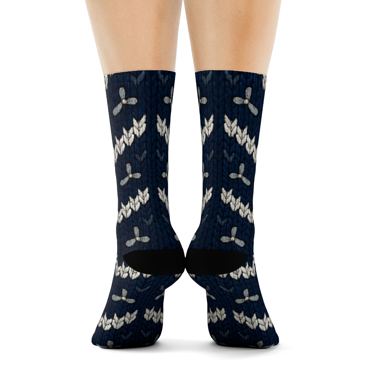 Airplane Propeller Chevron Knit personalized crew socks