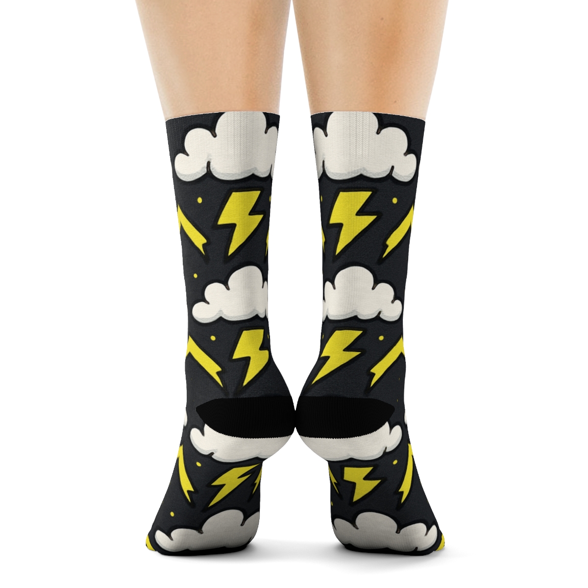 Thundercloud Zigzag Loom trendy patterned crew socks