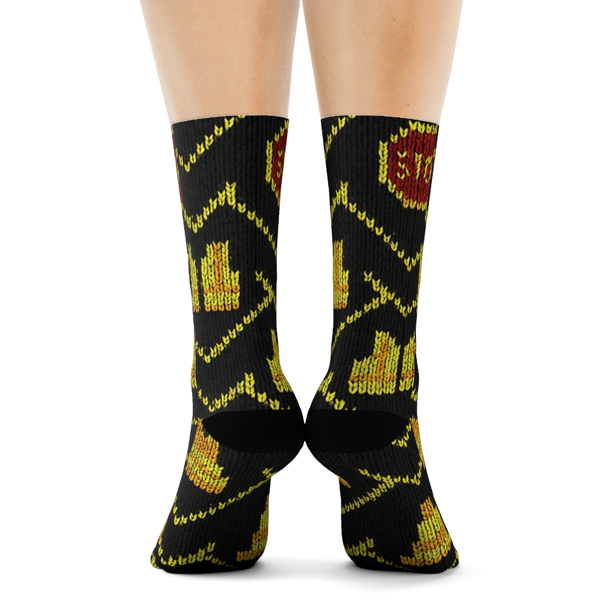 Crossing Guard Chevron Knit Illusion comfortable cotton crew socks